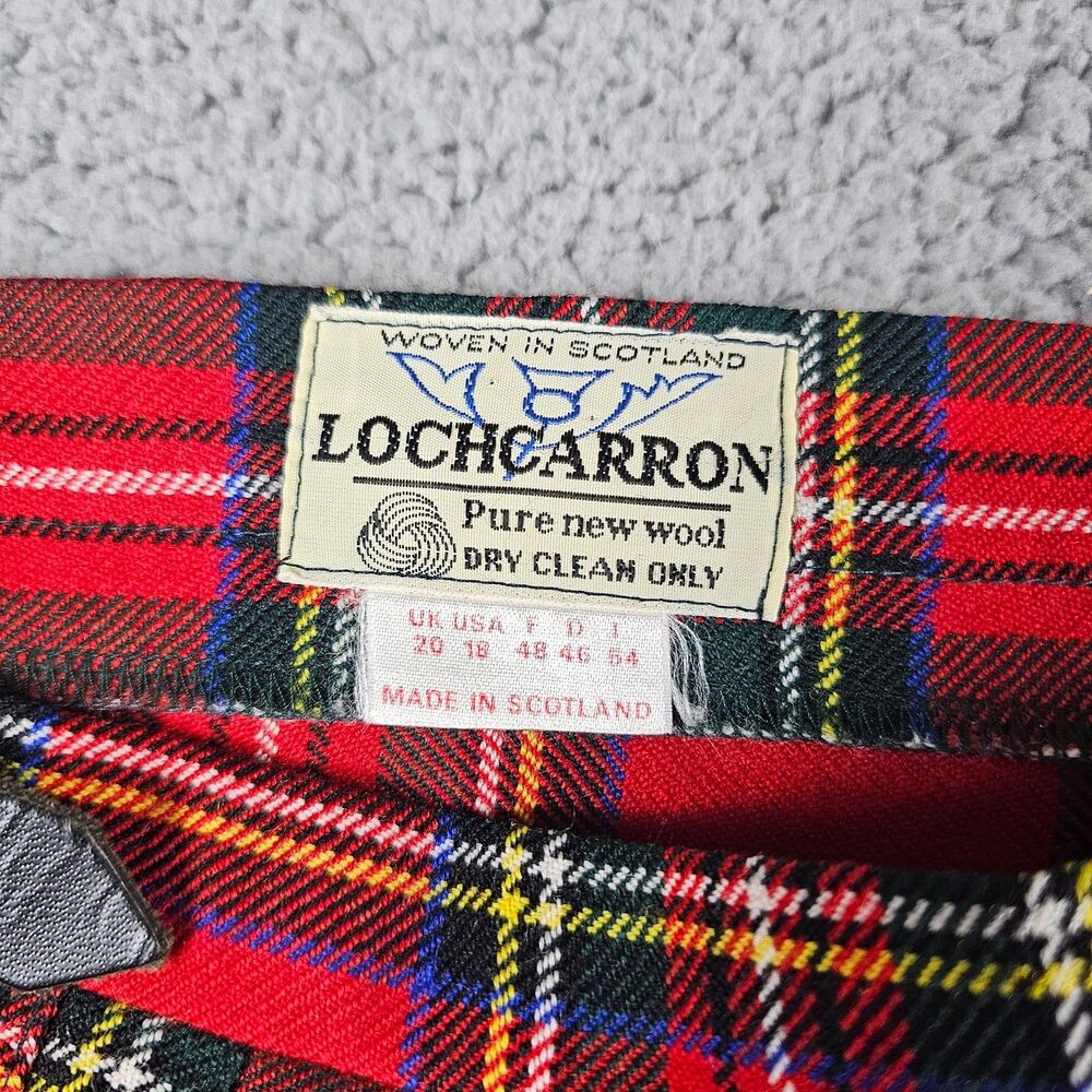 Lochcarron Kilt Skirt Women 18 Wool Midi Stewart Plaid VTG 90s Academia Heritage - Picture 5 of 10